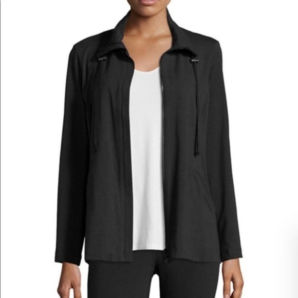 Eileen Fisher High Collar Organic Cotton Jacket (S) - Picture 1 of 8